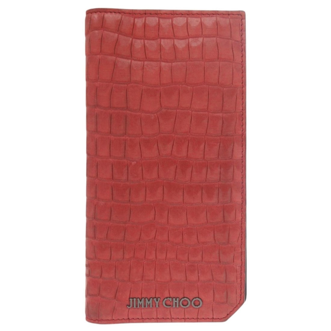 Jimmy Choo logo embossed leather red long wallet, bi-fold 0364JIMMY CHOO: --- Catalog ---Category: SizeSize (HxWxD): 18cm x 9.5cm x 2cm / 7.08'' x 3.74'' x 0.78''Category: DesignType: Long wallet (bi-fold)Color: Red colorGender: WomenMaterial: Leather Leather/Fur Type: Embo