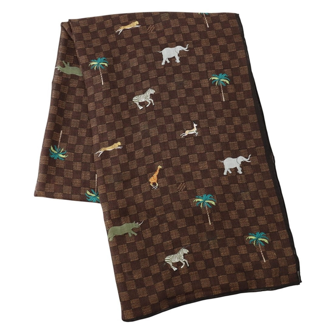 Louis Vuitton Stole LV x The Darjeeling Limited Edition Damier Wool M98226 LOUIS VUITTON: --- Catalog ---Category: SizeSize (LxW): 1.88m x 66cm / 74.01'' x 25.98''Category: DesignType: StoleColor: Dark brownGender: Women,MenMaterial: Wool 100%Category: GeneralBrand: Louis VuittonCountry of