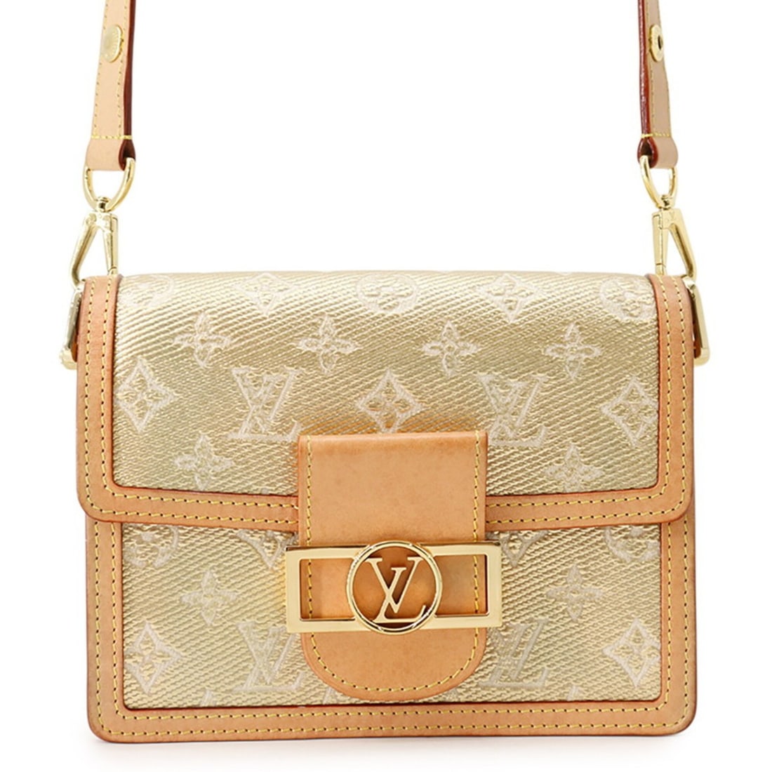 Louis Vuitton shoulder bag, Monogram Laminated Jacquard Dauphine MINI M22826 LOUIS VUITTON handbag: --- Catalog ---Category: SizeWeight: 560g / 1.23lb.Size (HxWxD): 16.5cm x 20cm x 9cm / 6.49'' x 7.87'' x 3.54''Strap Length: 67cm - 114cm / 26.37'' - 44.88''Category: DesignType: Handbag, Shoulder bag