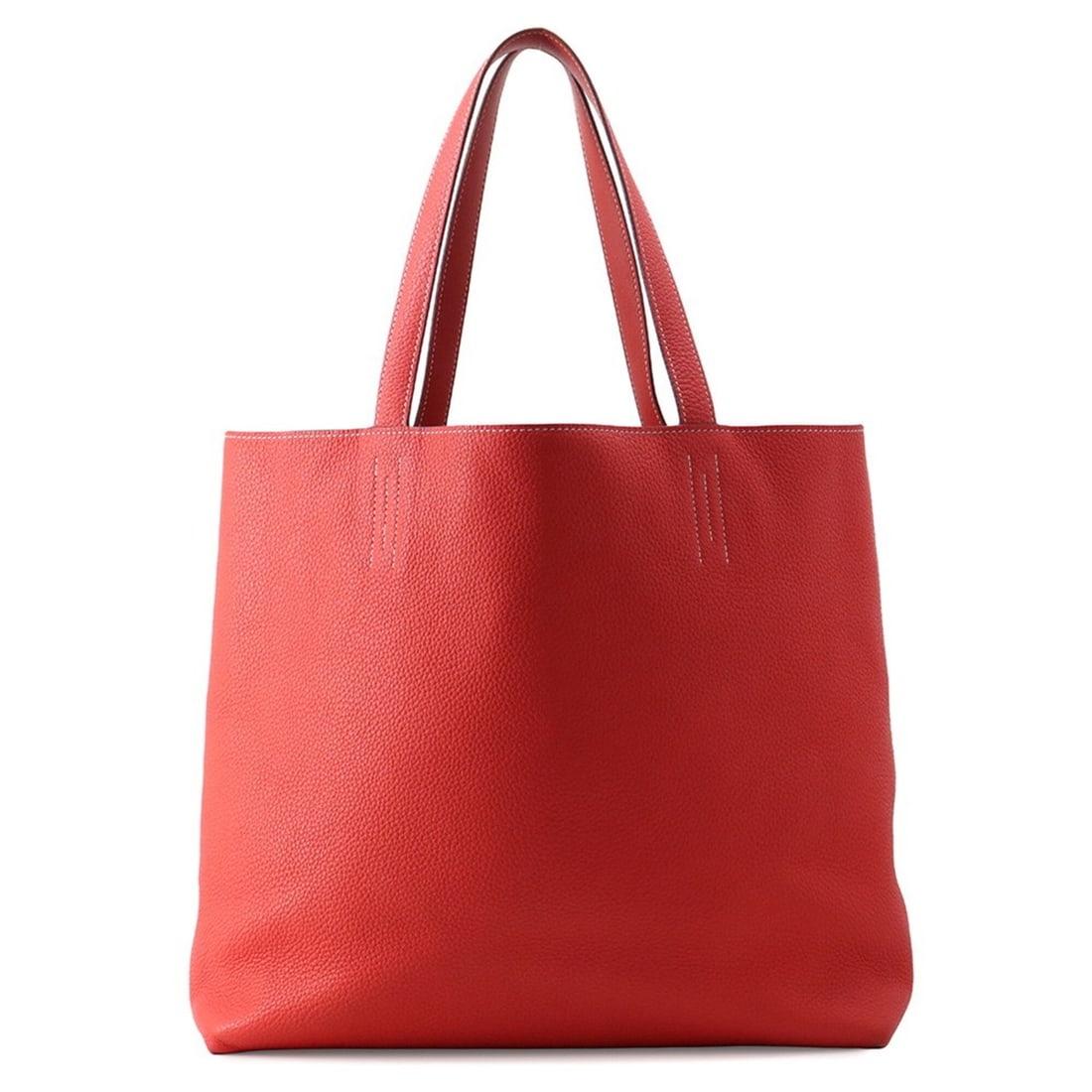 Hermes Double Sens Rouge Duchesse Bougainvillea Taurillon Clemence Swift Leather R Stamp Reversible: --- Catalog ---Category: SizeWeight: 870g / 1.91lb.Size (HxWxD): 34cm x 43cm x 12cm / 13.38'' x 16.92'' x 4.72''Category: DesignType: HandbagColor: BougainvillierGender: Women,MenClosure: OpenMaterial