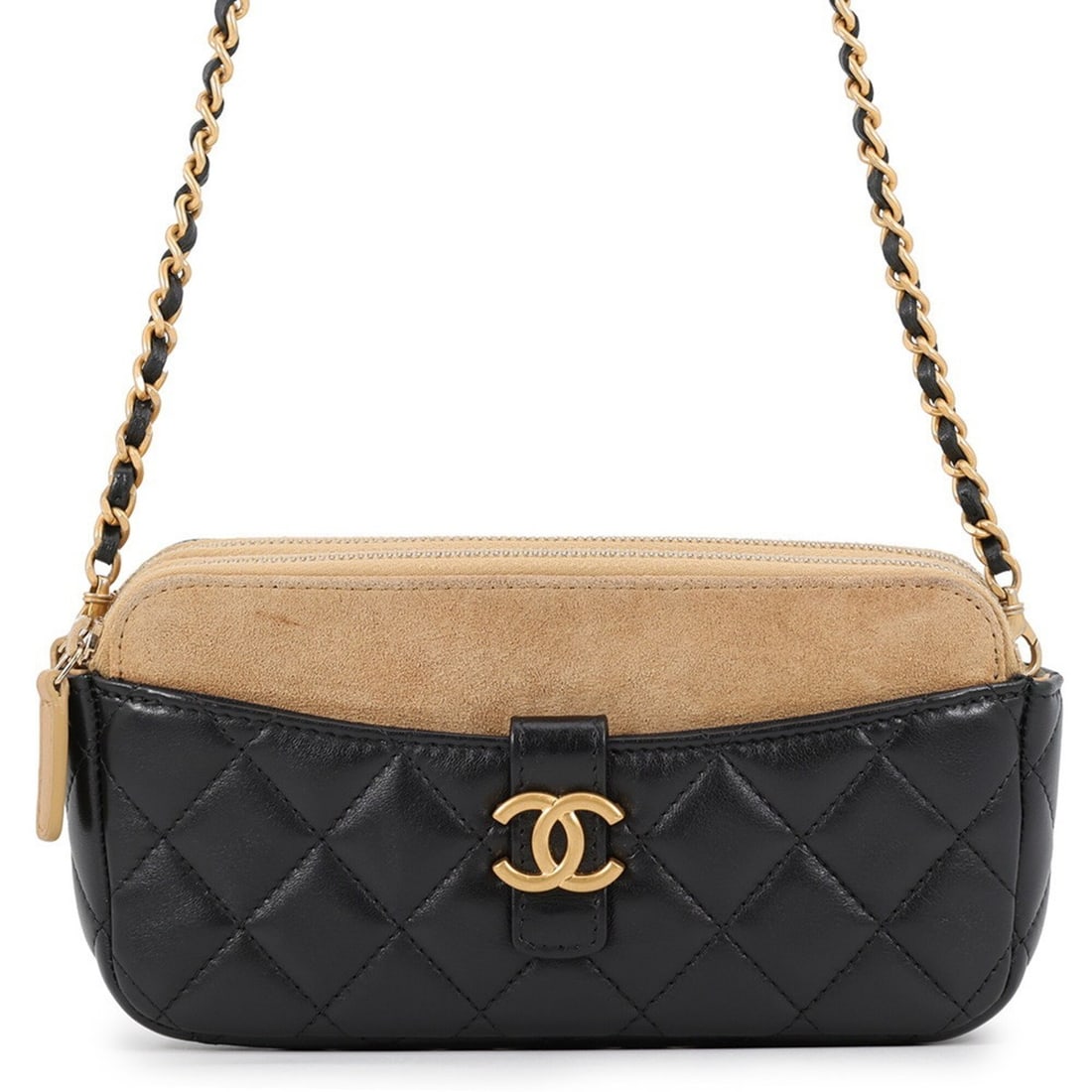 Chanel Chain Shoulder Bag, Matelassé, Coco Mark, Lambskin Suede, AP4743, Black, Handbag, Women's,: --- Catalog ---Category: SizeWeight: 350g / 12.34oz.Size (HxWxD): 10cm x 20cm x 4.5cm / 3.93'' x 7.87'' x 1.77''Strap Length: 123cm / 48.42''Category: DesignType: Handbag, Shoulder bagColor: Beige, Bl