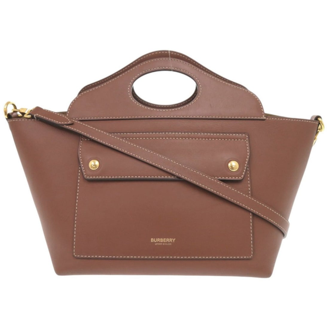 Burberry Soft Pocket Tote 8039045 Leather Brown 2-Way Handbag Shoulder Bag 1151BURBERRY: --- Catalog ---Category: SizeSize (HxWxD): 17.5cm x 37.5cm x 16.5cm / 6.88'' x 14.76'' x 6.49''Strap Length: 88cm - 98cm / 34.64'' - 38.58''Handle Length: 29cm / 11.41''Category: DesignType: Handbag, 