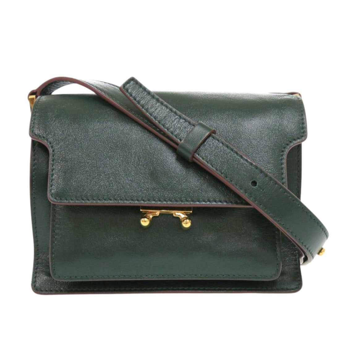 MARNI TRUNK SOFT Mini SBMP0075Y0 Calfskin Green Shoulder Bag 0680MARNI (1 of 14)