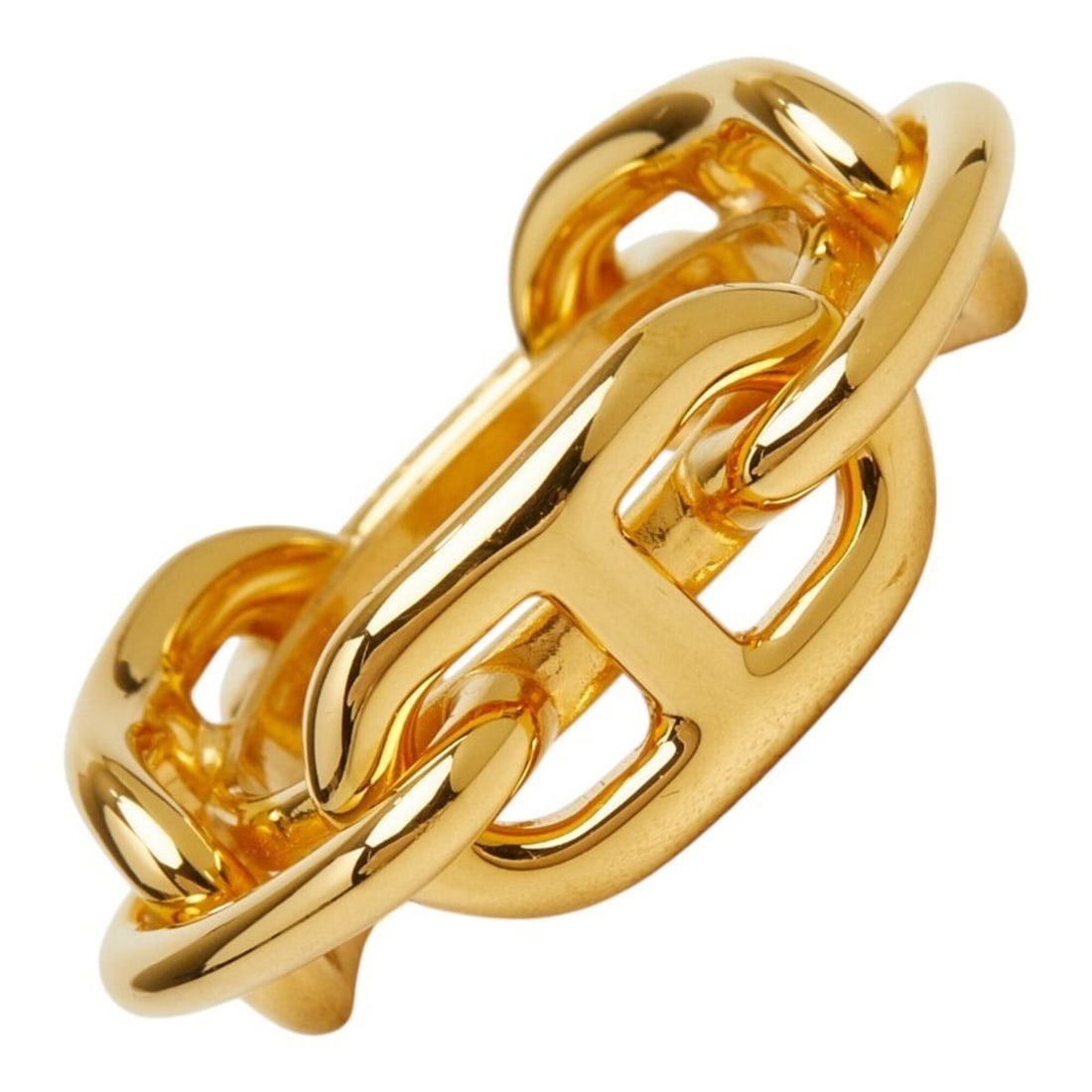 Hermes Chaine d'Ancre Scarf Ring, Gold Plated, Women's: --- Catalog ---Category: DesignType: Scarf ringColor: GoldGender: WomenCategory: GeneralBrand: Hermes--- Item List ---Section: ConditionRanking: Rank AB Used - Traces of usage, scratches / dirt can be