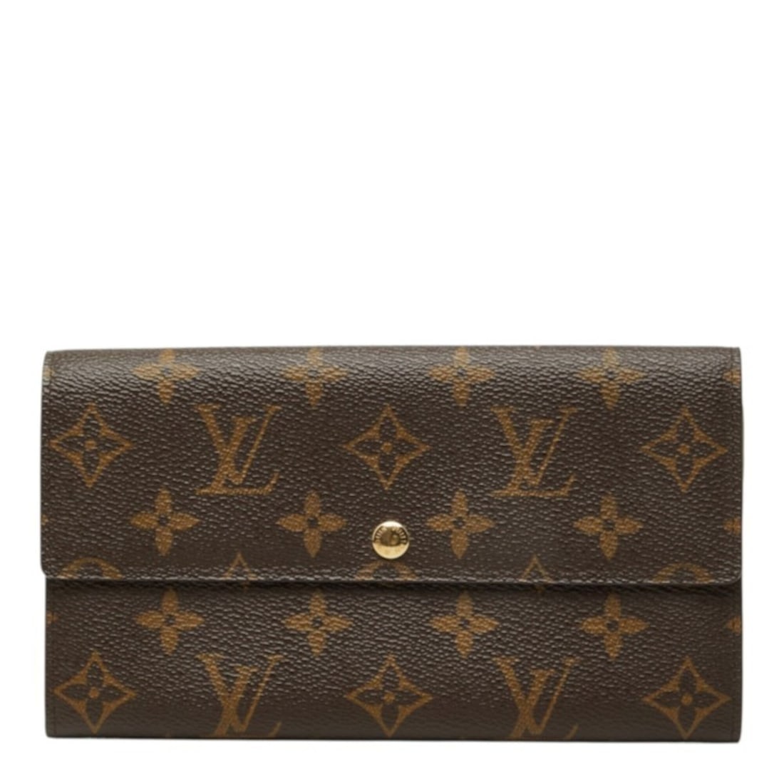 Louis Vuitton Monogram Pochette Porte Monnaie Credit Long Wallet M61725 Brown Leather Women's LOUIS (1 of 11)