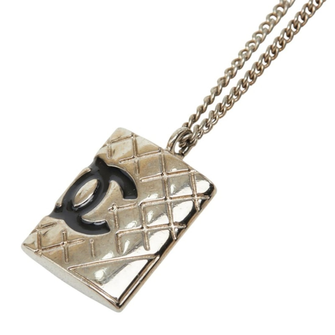 Chanel Cambon Coco Mark Chain Necklace Pendant 05C Silver Metal Women's CHANEL: --- Catalog ---Category: SizePendant Size: 22.3mm x 15mm / 0.87'' x 0.59''Neck Circumference: 47 cm / 18.5''Category: DesignColor: SilverGender: WomenMaterial: MetalPendant Type: PendantNecklace Type: