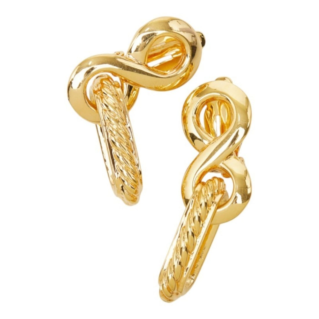 Yves Saint Laurent Saint Laurent Figure Eight Twist Drop Earrings, Metal Women's, SAINT LAURENT: --- Catalog ---Category: SizeSize (HxWxD): 52.00mm x 16.00mm / 2.05'' x 0.63''Category: DesignType: Clip earringsGender: WomenMaterial: MetalCategory: GeneralBrand: Yves Saint Laurent--- Item List ---