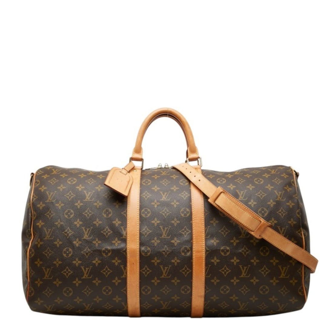 Louis Vuitton Monogram Keepall Bandoulière 55 Boston Bag Shoulder 2WAY M41414 Brown Leather Women's (1 of 10)