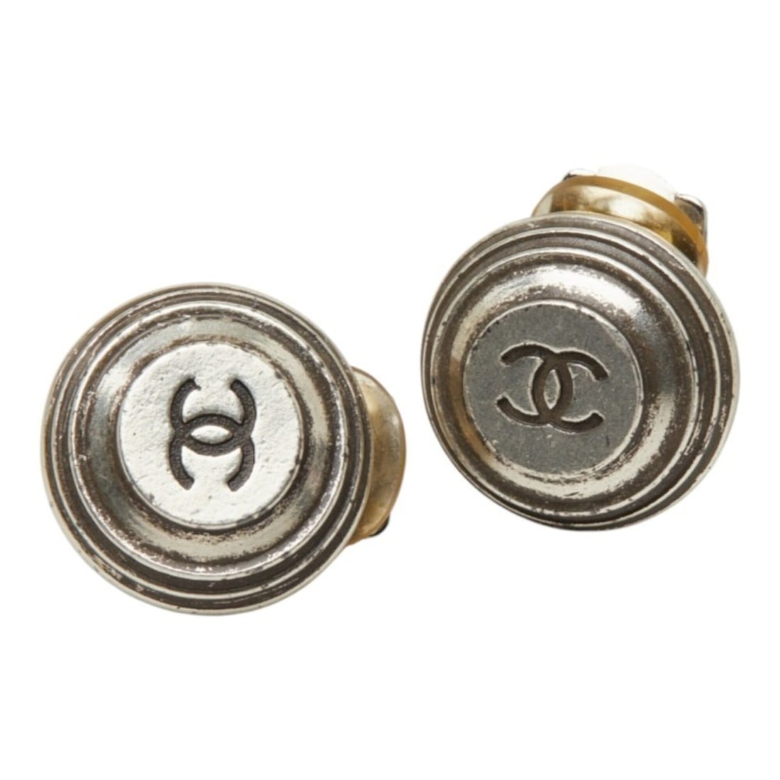 Chanel Coco Mark Vintage Earrings, Round, 99P Silver Metal, Women's CHANEL: --- Catalog ---Category: SizeSize (HxWxD): 16.20mm x 16.20mm / 0.64'' x 0.64''Category: DesignType: Clip earringsColor: SilverGender: WomenSeason: VintageMaterial: MetalCategory: GeneralBrand: Chanel-