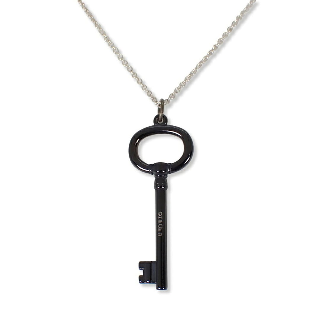 TIFFANY & Co. 925 Titanium Key Pendant Necklace (1 of 13)