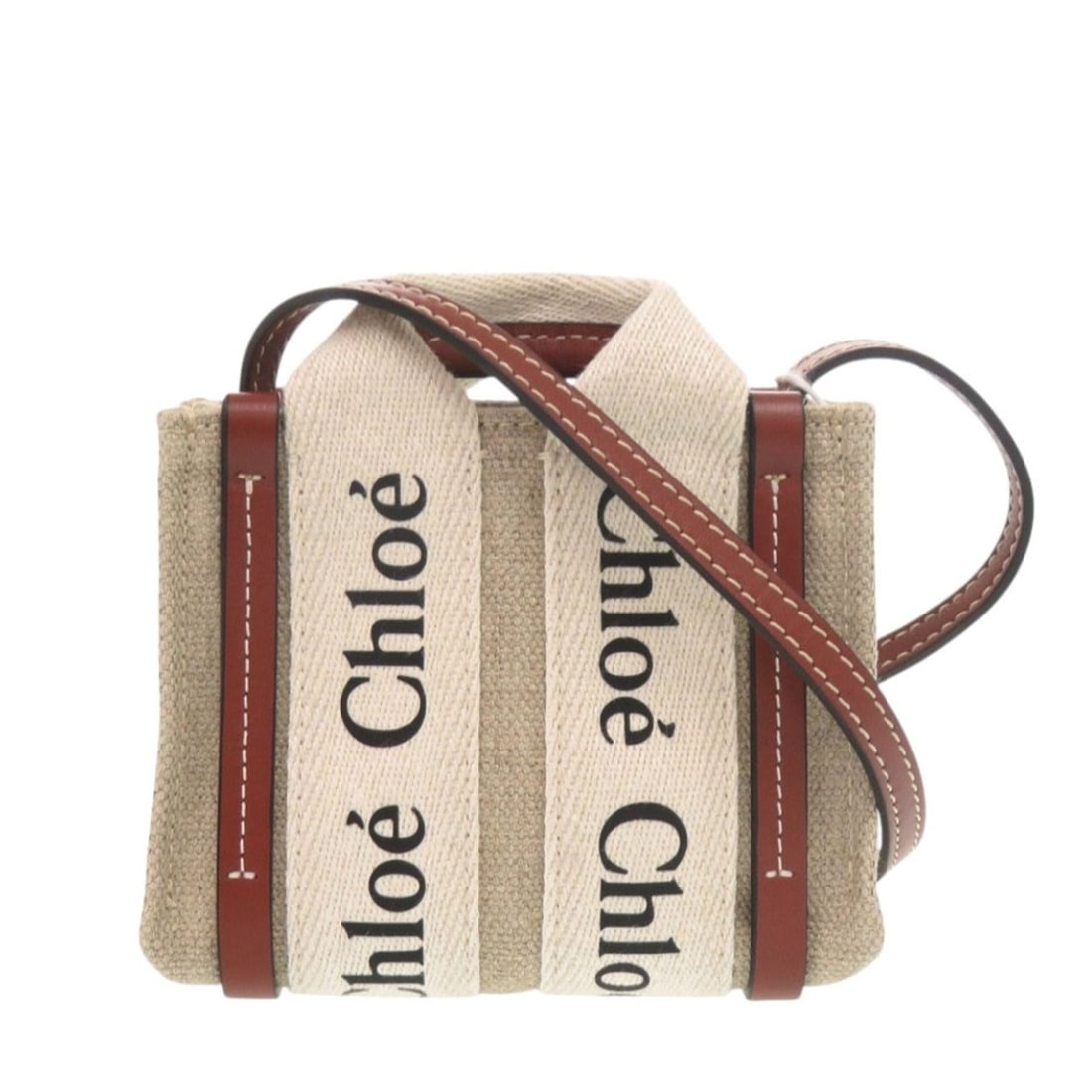 Chloé Chloe Woody Nano Tote CHC22AP235I2690U Leather Linen Canvas Brown Shoulder Bag 0950Chloe: --- Catalog ---Category: SizeSize (HxWxD): 10cm x 13cm x 4.5cm / 3.93'' x 5.11'' x 1.77''Category: DesignType: Shoulder bagColor: Beige, BrownGender: WomenMaterial: Leather , Canvas Category: GeneralM