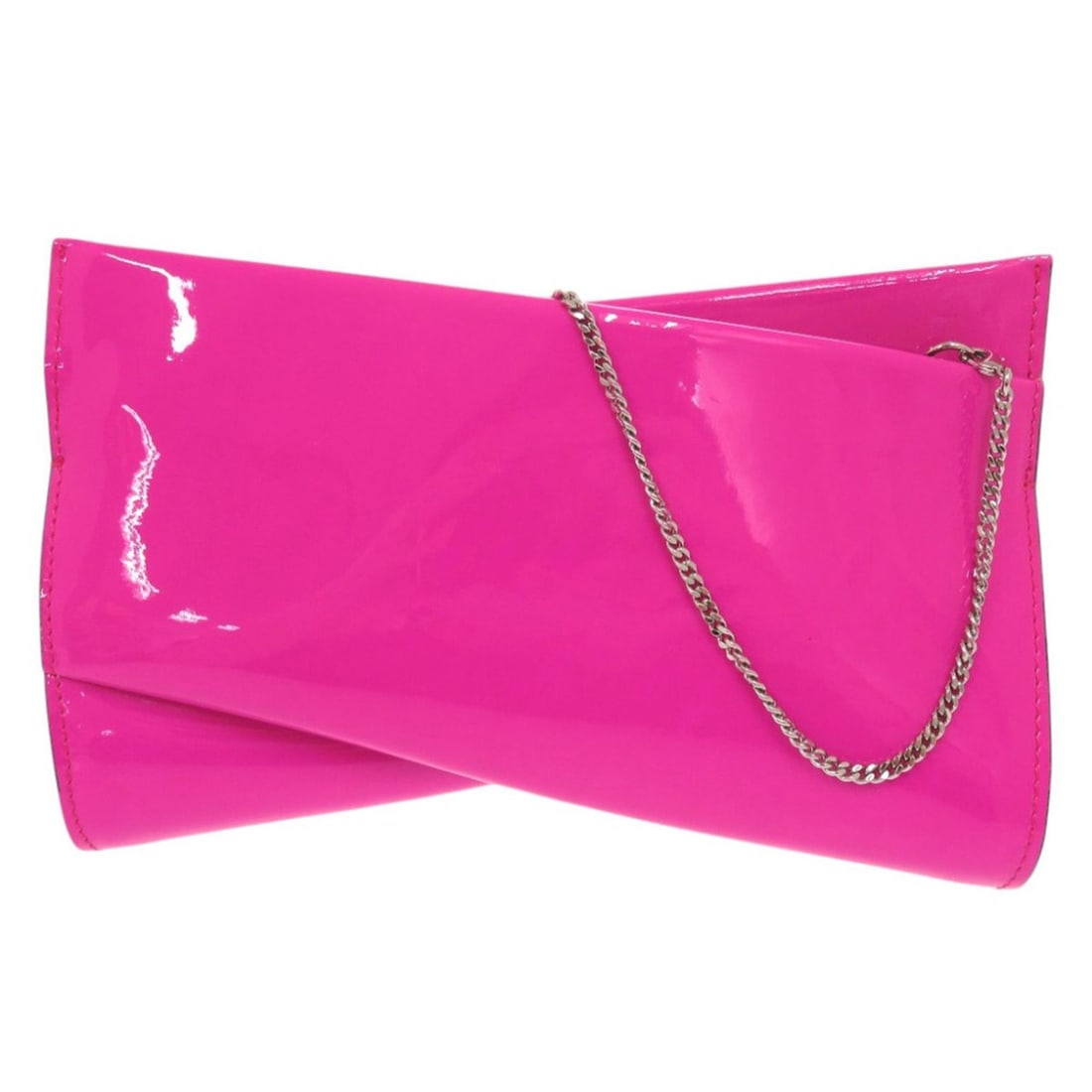 Christian Louboutin Rubbit Twist Patent Leather Pink 2-Way Chain Shoulder Bag/Clutch Bag 1468 (1 of 11)