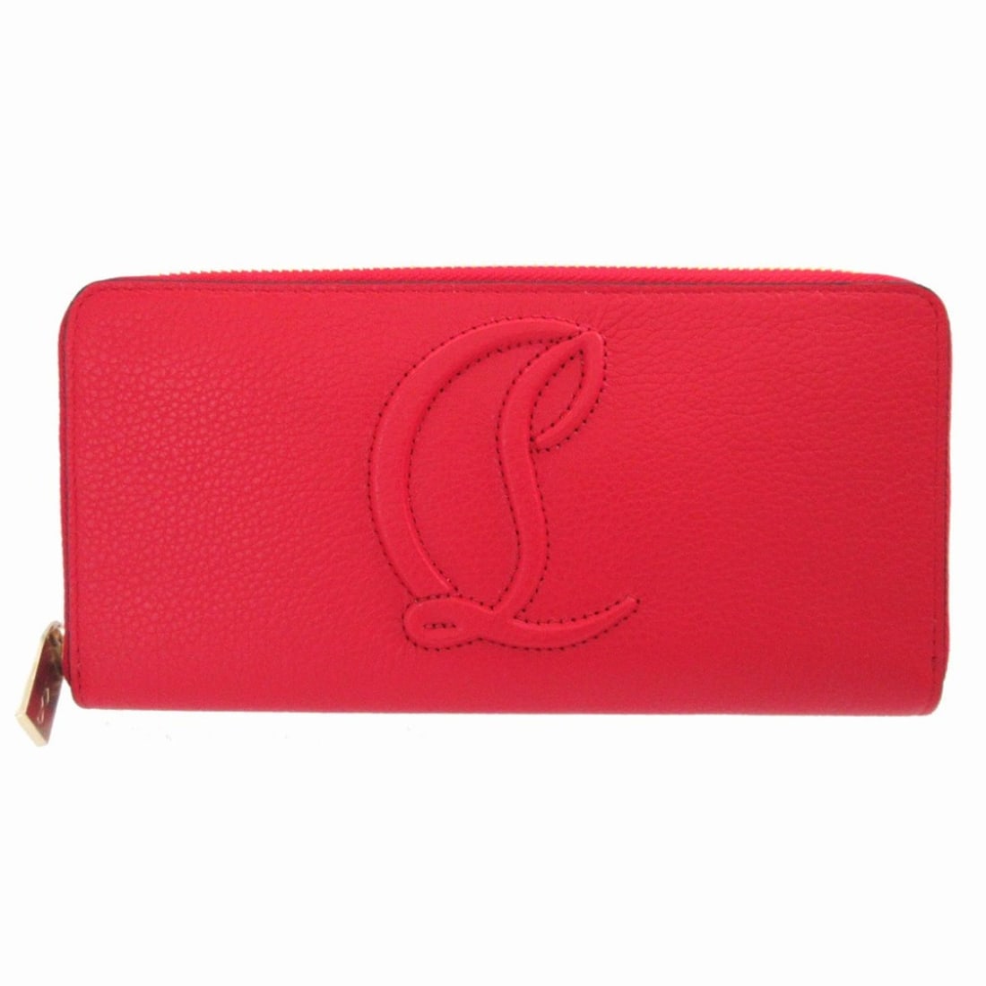 Christian Louboutin 3235083 By My Side Leather Red Round Zip Long Wallet 1133: --- Catalog ---Category: SizeSize (HxWxD): 10cm x 19.5cm x 2cm / 3.93'' x 7.67'' x 0.78''Category: DesignType: Long wallet (bi-fold)Color: Red colorGender: WomenMaterial: Leather Category: GeneralMPN: