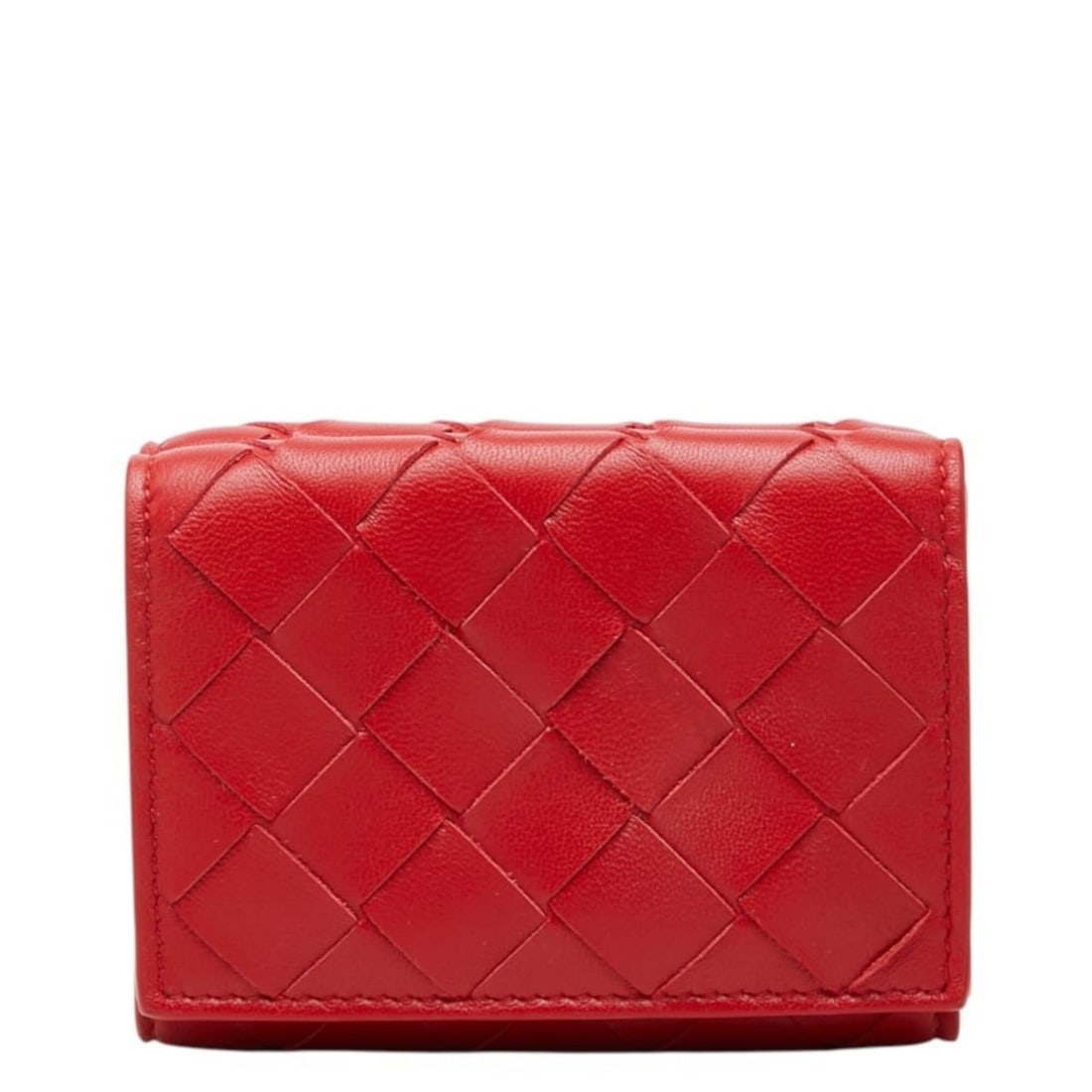 Bottega Veneta Intrecciato Tri-fold Wallet Compact Red Leather Women's BOTTEGAVENETA: --- Catalog ---Category: SizeSize (HxWxD): 7.5cm x 10cm x 2.5cm / 2.95'' x 3.93'' x 0.98''Category: DesignType: Wallet (tri-fold)Color: Red colorGender: WomenMaterial: Leather Category: GeneralBrand: 