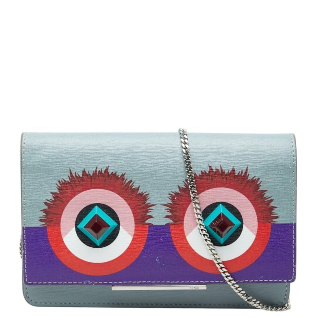 Fendi Monster Bugs Chain Wallet Shoulder Bag 8M0346 Gray Multicolor Leather Women's FENDI: --- Catalog ---Category: SizeSize (HxWxD): 13cm x 19cm x 4cm / 5.11'' x 7.48'' x 1.57''Category: DesignType: Shoulder bagColor: Gray, Multi-colorGender: WomenMaterial: Leather Category: GeneralBrand: 