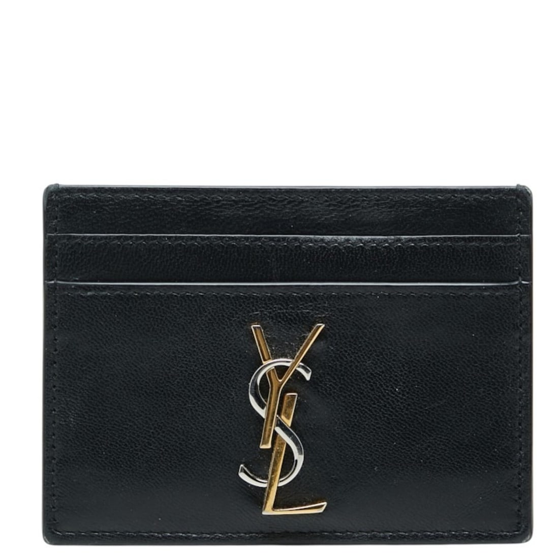 Saint Laurent YSL logo business card holder/card case/pass case 370778 black leather women's SAINT: --- Catalog ---Category: DesignType: Card caseColor: BlackGender: WomenMaterial: Leather Category: GeneralBrand: Saint LaurentCategory: Physical PropertiesSize (HxWxD): 7.7cm x 10.5cm x 4mm / 3.03'' x