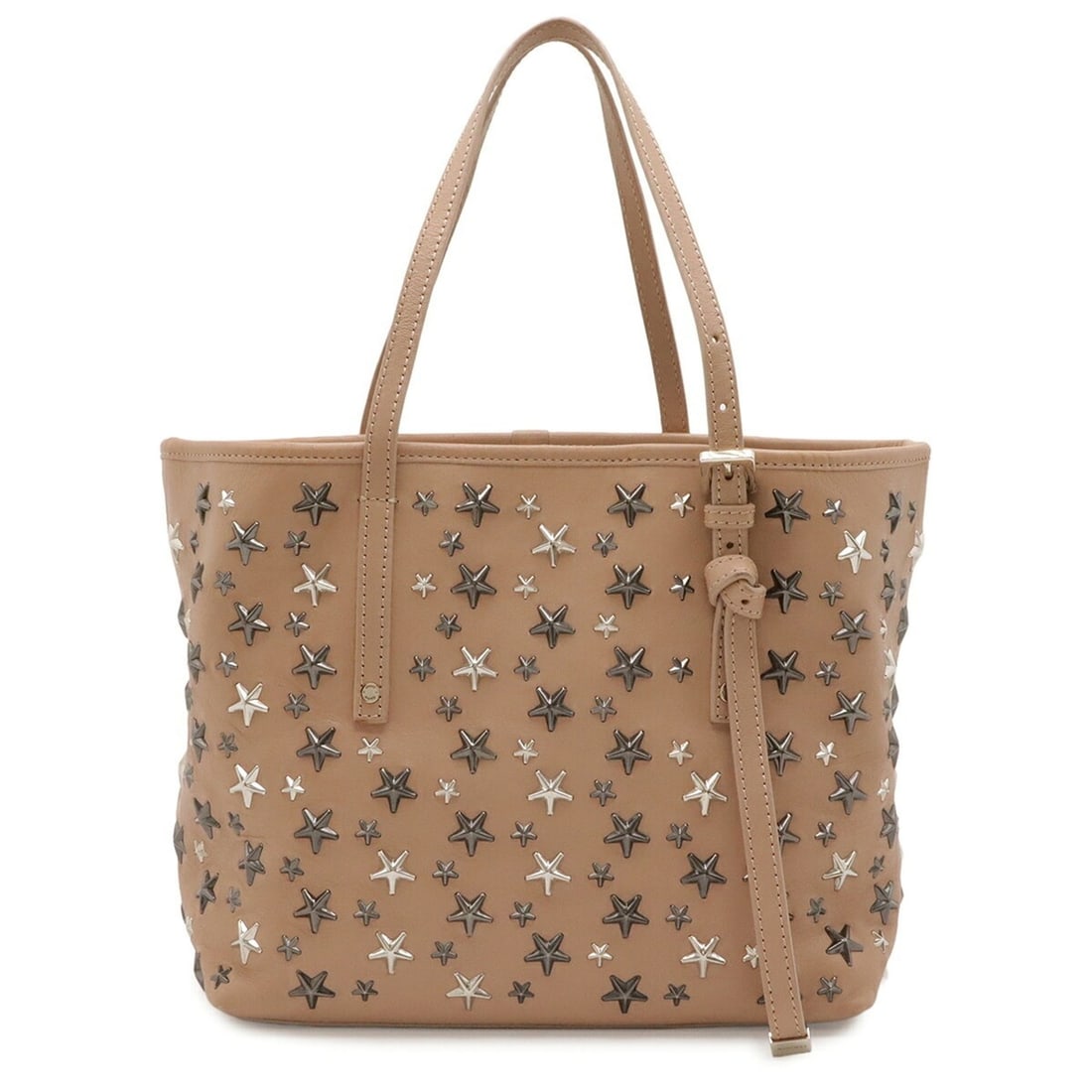 JIMMY CHOO Sasha S Tote Bag/Shoulder Bag, Leather, Star Studs, Rhinestones, Pink Beige: --- Catalog ---Category: SizeSize (HxWxD): 21cm x 23.5cm x 16cm / 8.26'' x 9.25'' x 6.29''Category: DesignType: Shoulder bag, Tote bagColor: Pink beigeGender: WomenMaterial: Leather Category: GeneralB