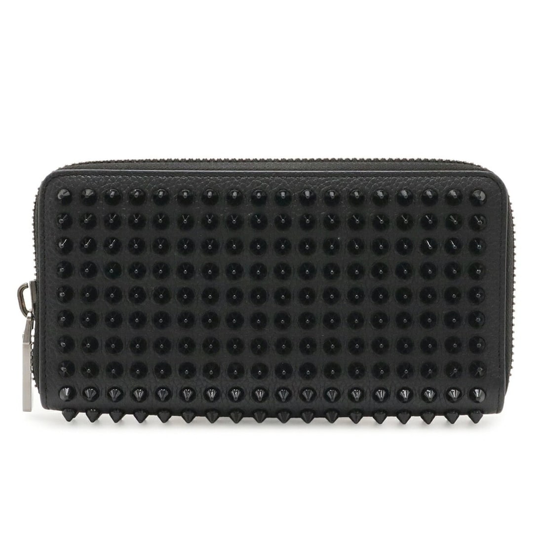 Christian Louboutin Panettone Long Wallet, Spike Studs, Round Leather, Black, Red: --- Catalog ---Category: SizeSize (HxWxD): 10cm x 19.5cm / 3.93'' x 7.67''Category: DesignType: Coin purse/coin caseColor: Black, Red colorGender: WomenMaterial: Leather Category: GeneralBrand: Christ