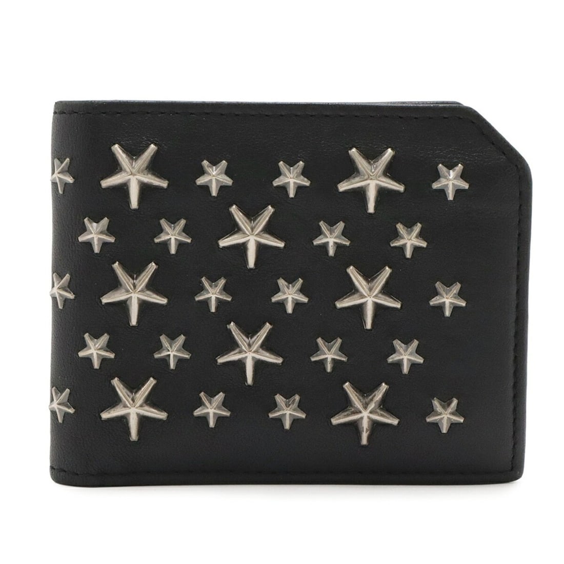 JIMMY CHOO ALBANY Bi-fold Wallet, Star Studded Leather, Black: --- Catalog ---Category: SizeSize (HxWxD): 9.5cm x 12cm / 3.74'' x 4.72''Category: DesignType: Wallet (bi-fold)Color: BlackGender: WomenMaterial: Leather Category: GeneralBrand: Jimmy Choo--- Item Lis