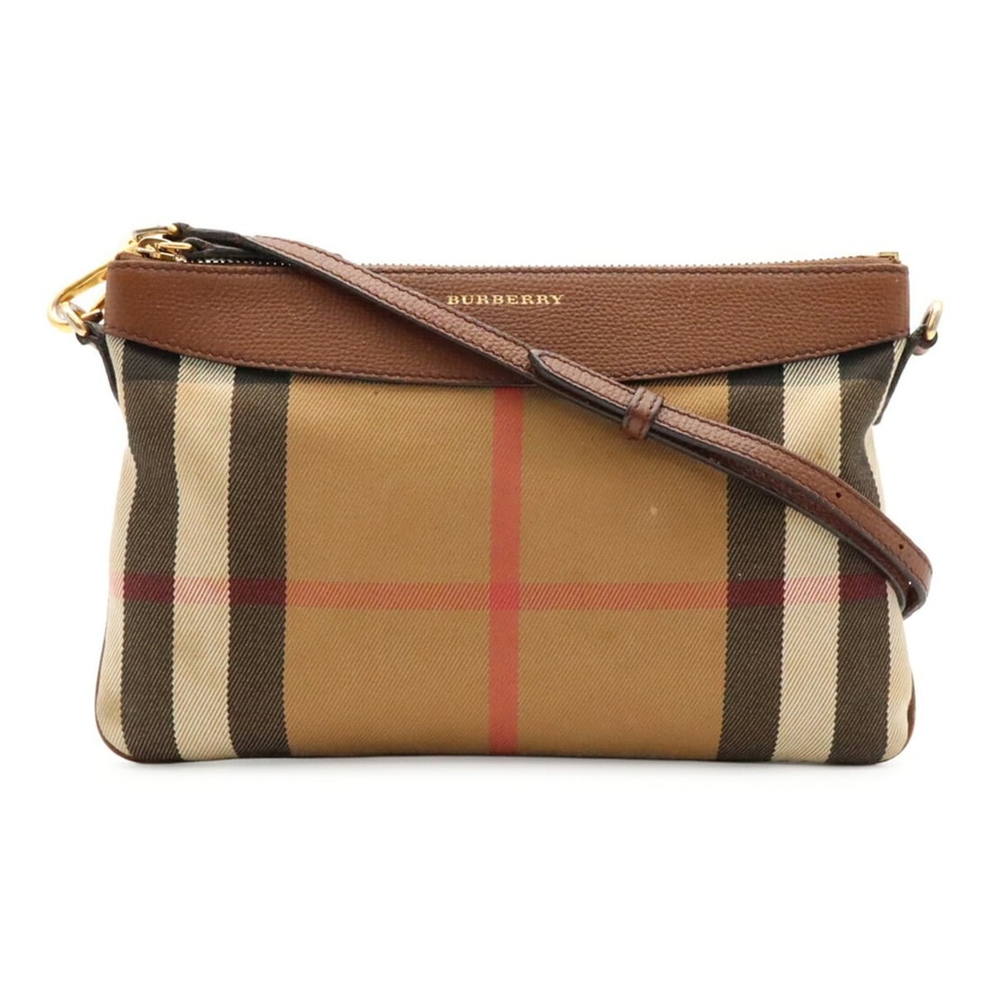BURBERRY House Check pattern shoulder bag, pochette, clutch canvas and leather, brown, beige, black.: --- Catalog ---Category: SizeSize (HxWxD): 16cm x 25cm / 6.29'' x 9.84''Category: DesignType: Clutch bag, Pochette, Shoulder bagColor: Beige, Black, BrownGender: WomenMaterial: Leather Category: Gener