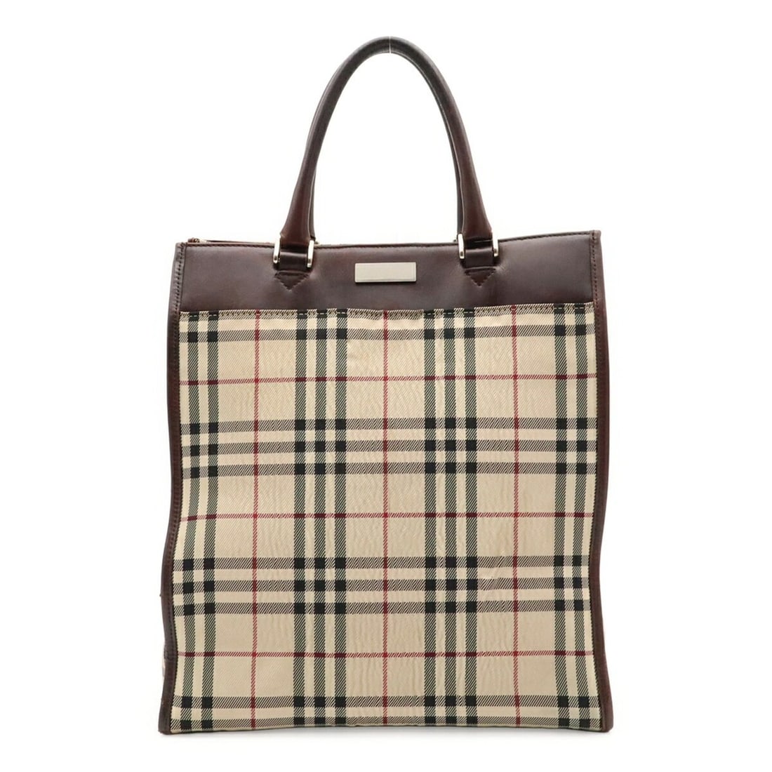 BURBERRY Nova Check pattern handbag/tote bag, canvas and leather, beige, brown, burgundy, red.: --- Catalog ---Category: SizeSize (HxWxD): 33cm x 28.5cm x 12cm / 12.99'' x 11.22'' x 4.72''Category: DesignType: Handbag, Tote bagColor: Beige brown, Bordeaux, Brown, Red colorGender: WomenMaterial: 