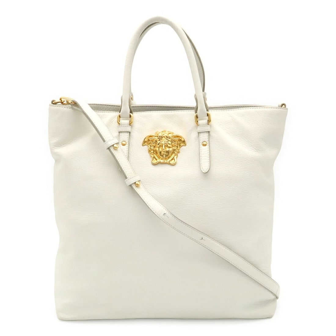 VERSACE Versace Medusa Tote Bag Shoulder White: --- Catalog ---Category: SizeSize (HxWxD): 35cm x 34cm x 9cm / 13.77'' x 13.38'' x 3.54''Category: DesignType: Shoulder bag, Tote bagColor: WhiteGender: WomenMaterial: Leather Category: GeneralBrand: 