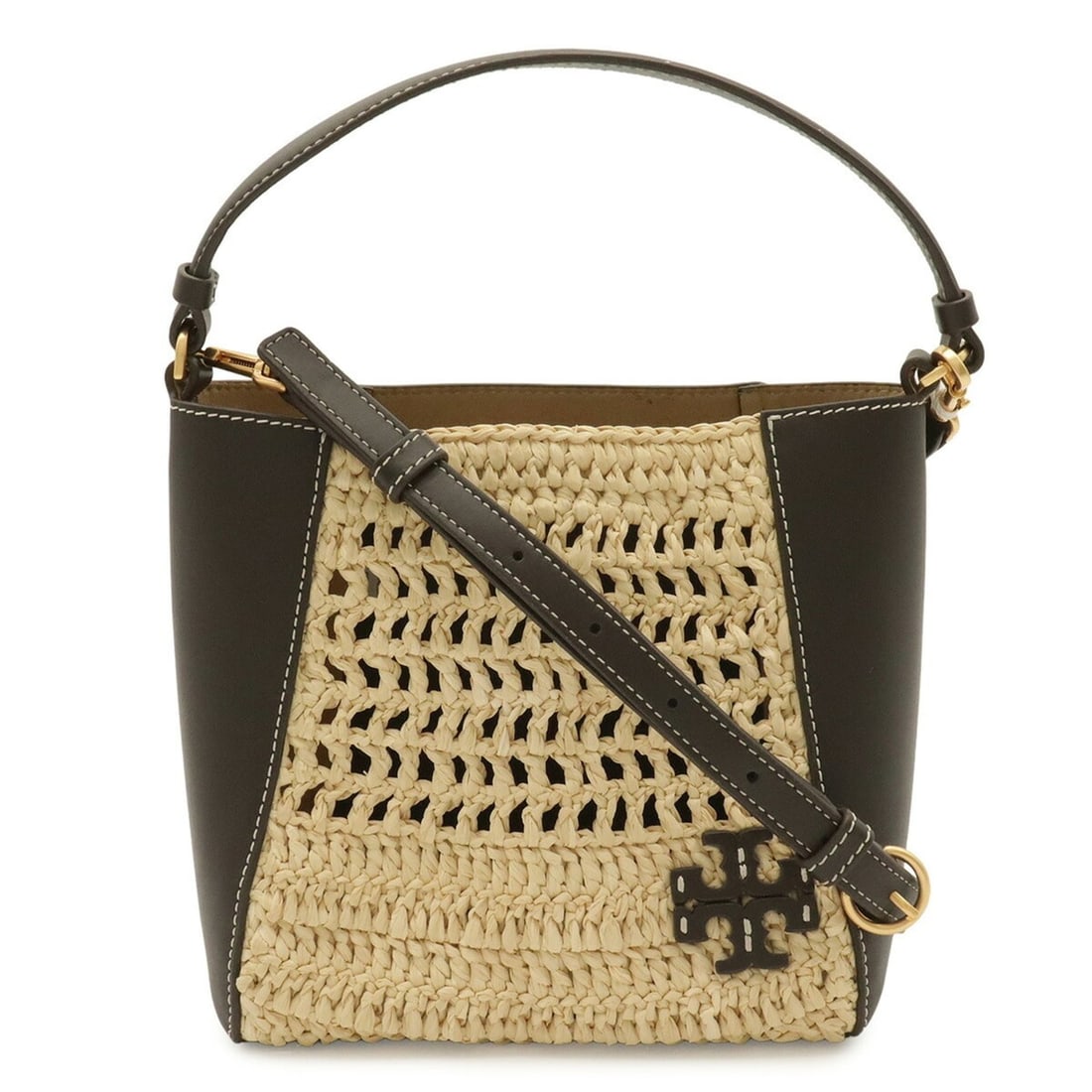 TORY BURCH Magurophia Small Handbag/Shoulder Bag, Woven Rattan Leather, Brown, 135656: --- Catalog ---Category: SizeSize (HxWxD): 19cm x 18cm x 12.5cm / 7.48'' x 7.08'' x 4.92''Category: DesignType: Handbag, Shoulder bagColor: Beige brown, BrownGender: WomenMaterial: Leather Category: G