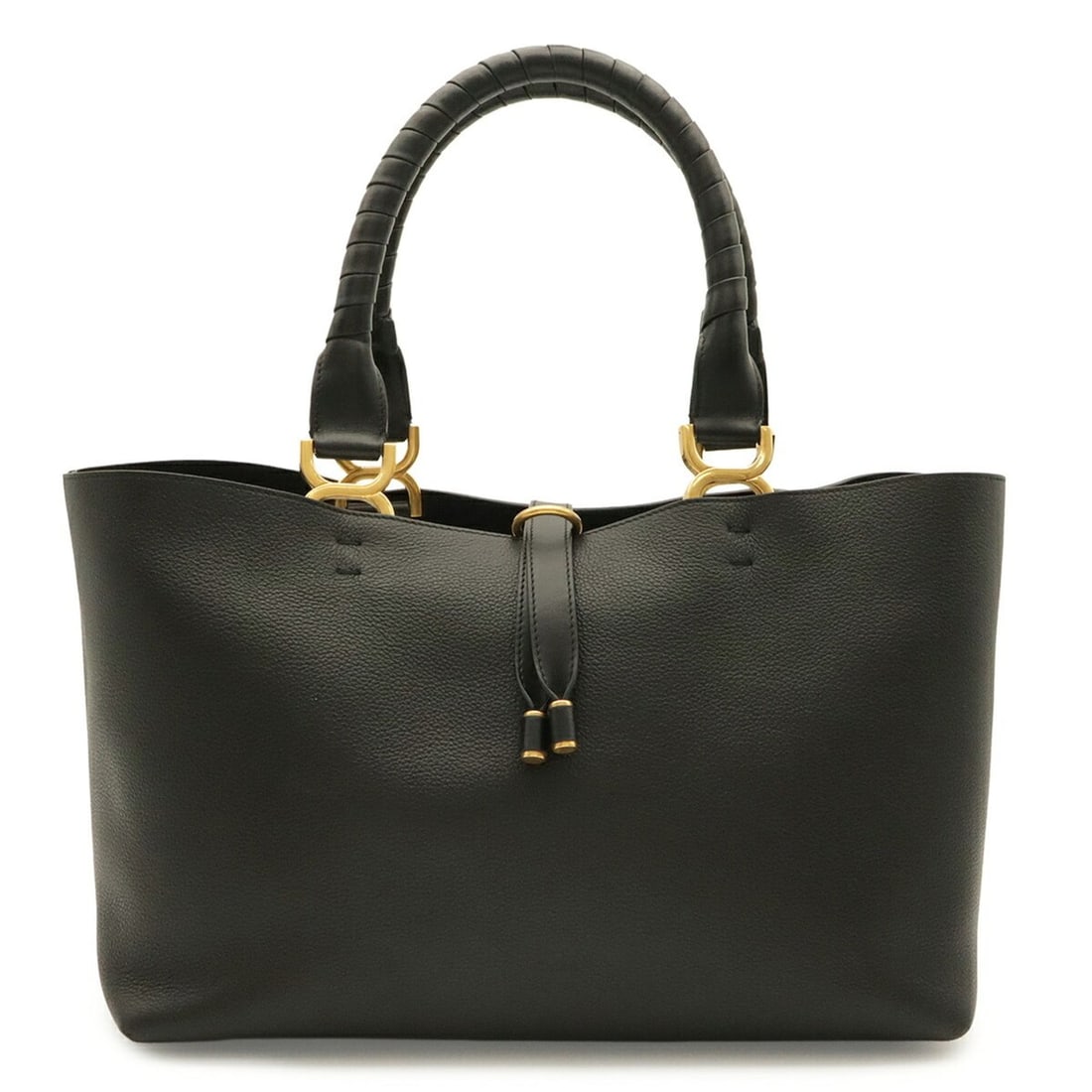 Chloé Chloe Marcie Small Tote Bag, Shoulder Handbag, Leather, Black (1 of 10)