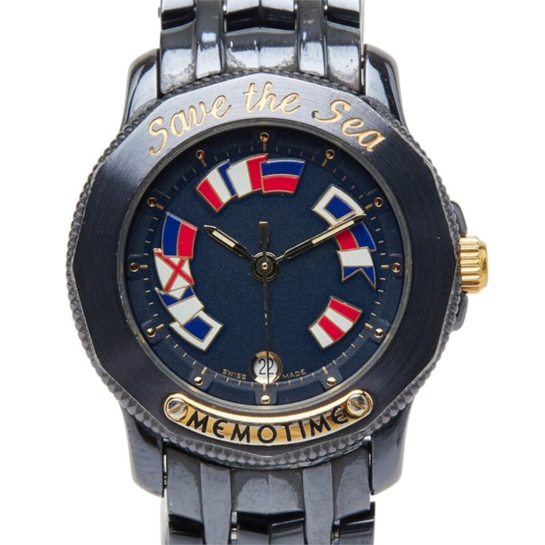 Corum Admiral's Cup Memo Time Save the Sea Quartz Watch, Navy Dial, Stainless Steel, Women's.: --- Catalog ---Category: SizeWrist Size: 15.5cm / 6.1''Case Diameter: 27mm / 1.06''Category: DesignType: WristwatchGender: WomenColor (Dial): NavyMaterial (Band): Stainless steelMaterial (Case): Stain
