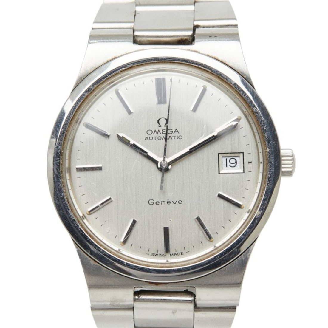 Omega Geneve watch, Swiss-made quartz, silver dial, stainless steel, men's watch.: --- Catalog ---Category: SizeWrist Size: 18.5cm / 7.28''Case Diameter: 36mm / 1.42''Category: DesignType: WristwatchGender: MenColor (Dial): SilverMaterial (Band): Stainless steelMaterial (Case): Stai