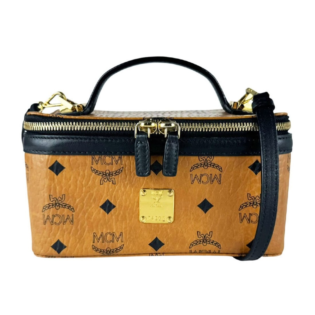 MCM Shoulder Bag, Leather, Brown/Black, Women's, z10647: --- Catalog ---Category: SizeSize (HxWxD): 10cm x 21cm x 10cm / 3.93'' x 8.26'' x 3.93''Category: DesignType: Shoulder bagColor: Black, BrownGender: WomenMaterial: Leather Category: GeneralBrand: MCM-