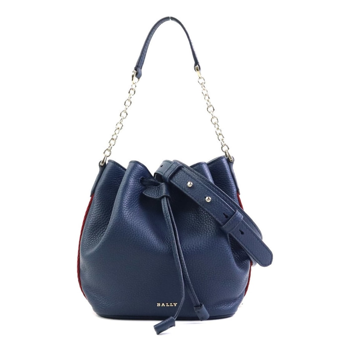Bally BALLY Shoulder Bag Handbag Leather Navy Women's 56792i (1 of 15)