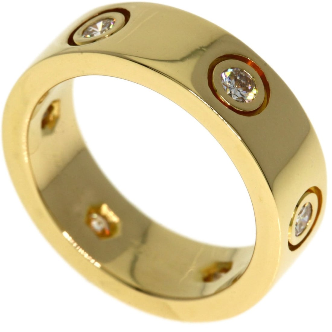 Cartier Love Ring, Full Diamond, Size 47, 18K Yellow Gold, Women's CARTIER (1 of 9)