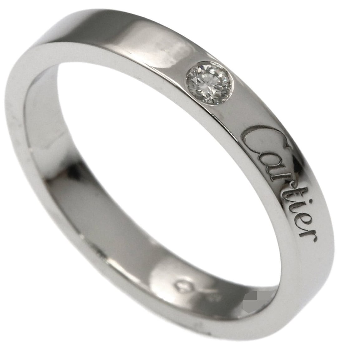 Cartier C de 1P Diamond Ring #49 Platinum PT950 Women's CARTIER (1 of 9)