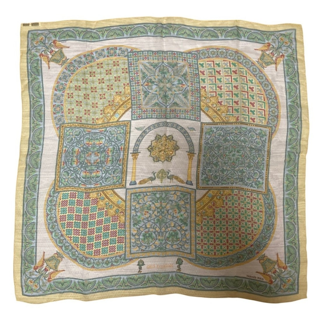 HERMES Carre 90 CIELS BYZANTINS (Byzantine Sky) Silk Sheer Large Scarf, Multicolor, Women's: --- Catalog ---Category: SizeSize (LxW): 90cm x 85cm / 35.43'' x 33.46''Category: DesignType: ScarfColor: Multi-colorGender: WomenMaterial: Silk Category: GeneralBrand: Hermes--- Item List