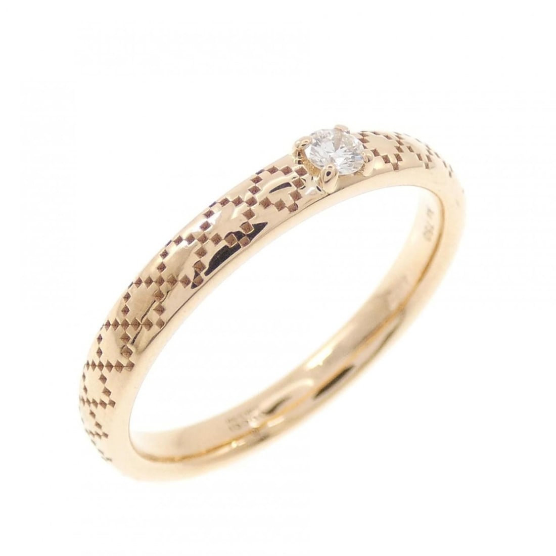 Gucci Diamantissima Ring: --- Catalog ---Category: SizeJP Size: 10.5US Size: 5.5Category: DesignType: Band ringStone: DiamondGender: WomenMaterial: Pink gold (18K)Category: GeneralBrand: Gucci--- Item List ---Section: Conditio