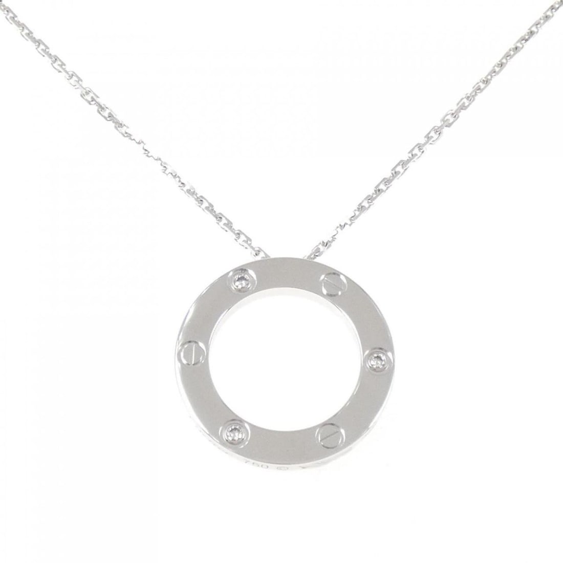Cartier Love Necklace Half Diamond: --- Catalog ---Category: SizePendant Size: 23.4mm / 0.92''Neck Circumference: 42 cm - 46 cm / 16.53'' - 18.11''Category: DesignStone: DiamondGender: WomenMaterial: White gold (18K)Necklace Type: