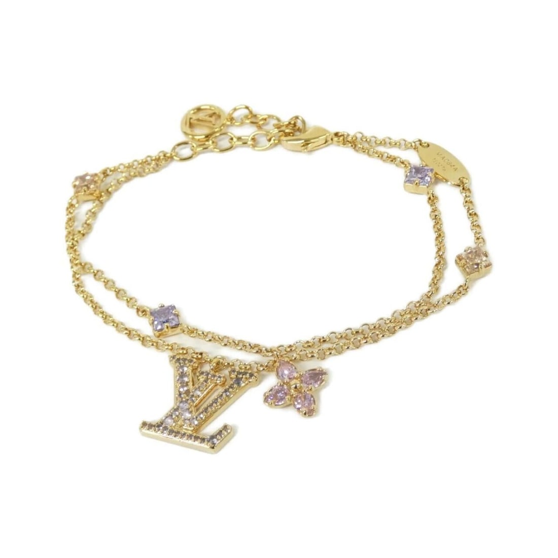 Louis Vuitton Lady Bracelet LV MA084A: --- Catalog ---Category: SizeLength: 17cm - 20.5cm / 6.69'' - 8.07''Category: DesignType: Charm braceletColor: Gold, Pink, PurpleGender: WomenCategory: GeneralMPN: MA084ABrand: Louis Vuitton--- Item