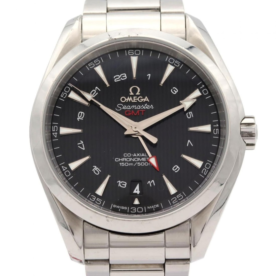 Omega Seamaster Aqua Terra GMT 231.10.43.22.01.001 Stainless Steel Automatic Watch: --- Catalog ---Category: SizeWrist Size: 19.5cm / 7.67''Case Diameter: 43mm / 1.69''Category: DesignType: WristwatchGender: MenColor (Dial): BlackMaterial (Band): Stainless steelMaterial (Case):