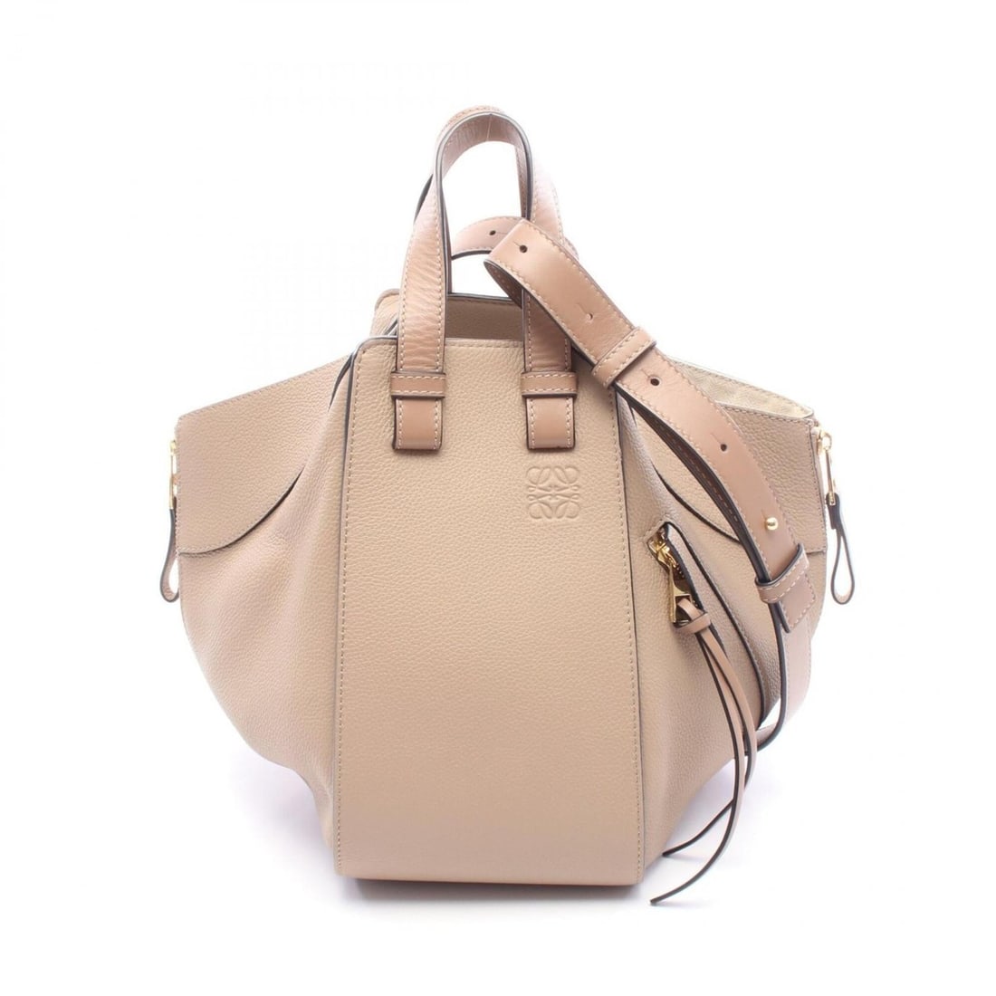 Loewe Hammock Small 2-Way Handbag, Leather, Women's, Beige/Brown (1 of 13)