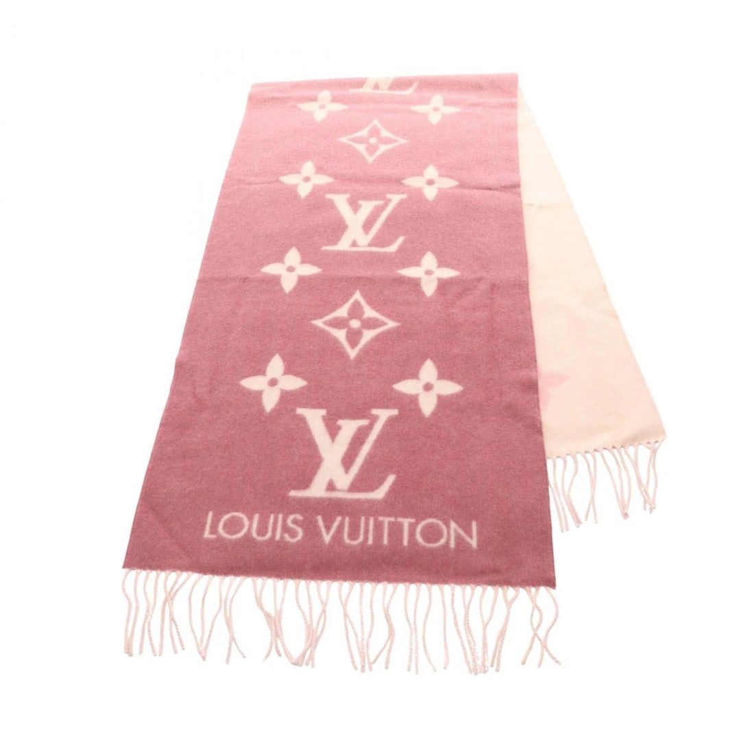 Louis Vuitton Reykjavik Gradient Monogram Cashmere Scarf for Women, Pink/Beige, M77375: --- Catalog ---Category: SizeSize (LxW): 1.82m x 46cm / 71.65'' x 18.11''Category: DesignType: ShawlColor: Beige, PinkGender: WomenMaterial: Cashmere Category: GeneralMPN: M77375Brand: Louis Vuitton--