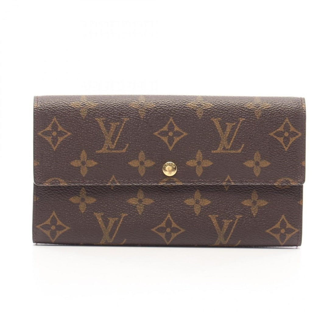Louis Vuitton Pochette Portemonnaie Credit Bi-fold Long Wallet, Leather, Monogram, Women's, Brown, (1 of 12)