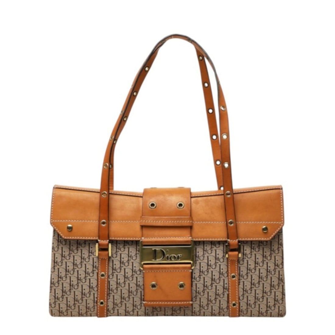 Christian Dior Dior Trotter Street Chic Handbag Shoulder Bag Beige Brown Canvas Leather Women's (1 of 10)