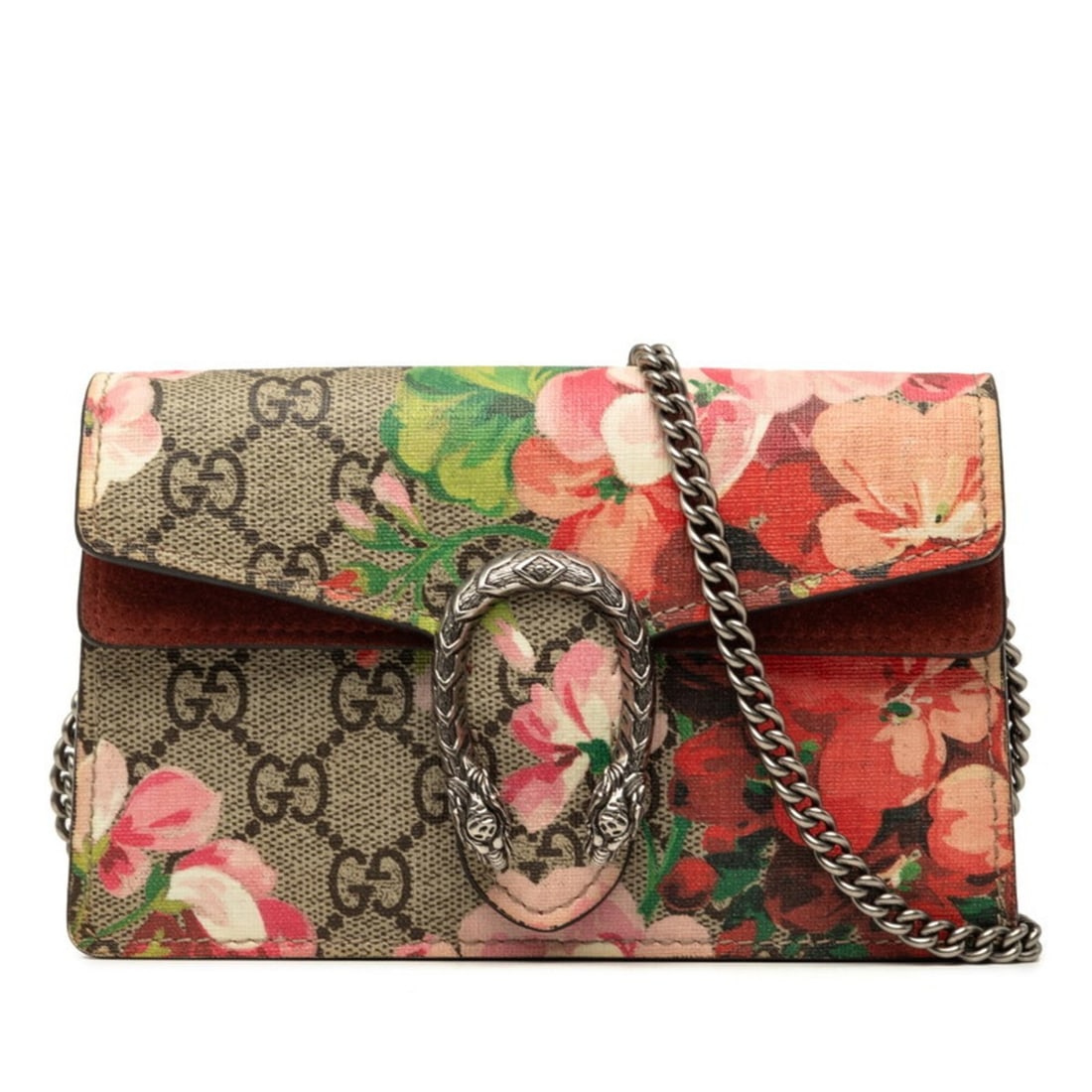 Gucci GG Blooms Dionysus Flower Mini Shoulder Bag Pouch Chain 476432 Multicolor Suede Leather: --- Catalog ---Category: SizeStrap Drop: 57.5cm / 22.63''Size (HxWxD): 10.5cm x 16.5cm x 4.5cm / 4.13'' x 6.49'' x 1.77''Category: DesignType: Pochette, Shoulder bagColor: Multi-colorGender: WomenClos