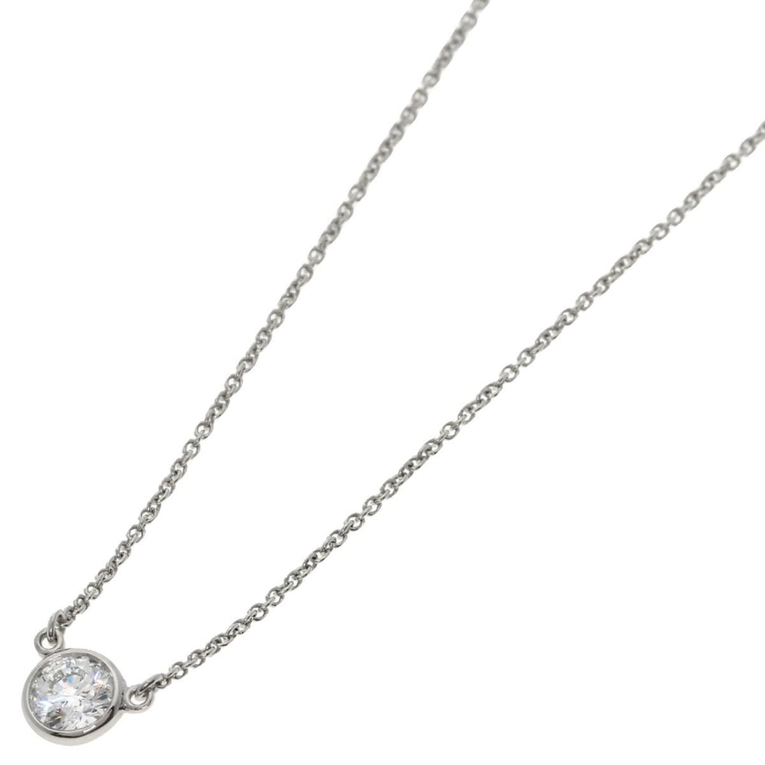 Tiffany & Co. By the Yard 1P Diamond Necklace, Platinum PT950, Women's.: --- Catalog ---Category: SizePendant Size: 5.3mm x 5.3mm / 0.2'' x 0.2''Neck Circumference: 40.5 cm / 15.94''Category: DesignGender: WomenMaterial: Platinum 950Necklace Type: NecklaceCategory: General