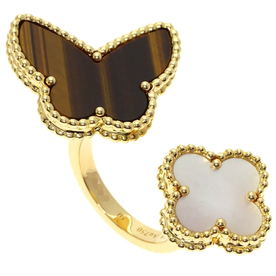 Van Cleef & Arpels Lucky Alhambra Entre Les Doigts #50 Ring, 18K Yellow Gold, Women's.: --- Catalog ---Category: SizeJP Size: 10US Size: 5.5Category: DesignType: Band ringGender: WomenMaterial: Yellow gold (18K)Category: GeneralBrand: Van Cleef & Arpels--- Item List ---Section: Condition