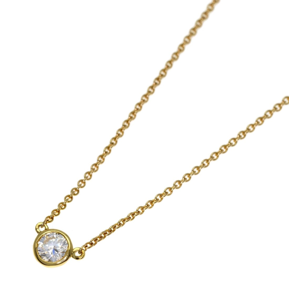 Tiffany & Co. By the Yard Diamond Necklace, 18K Yellow Gold, Women's.: --- Catalog ---Category: SizePendant Size: 4.6mm x 4.7mm / 0.18'' x 0.18''Neck Circumference: 40 cm / 15.74''Category: DesignGender: WomenMaterial: Yellow gold (18K)Necklace Type: NecklaceCategory: Ge