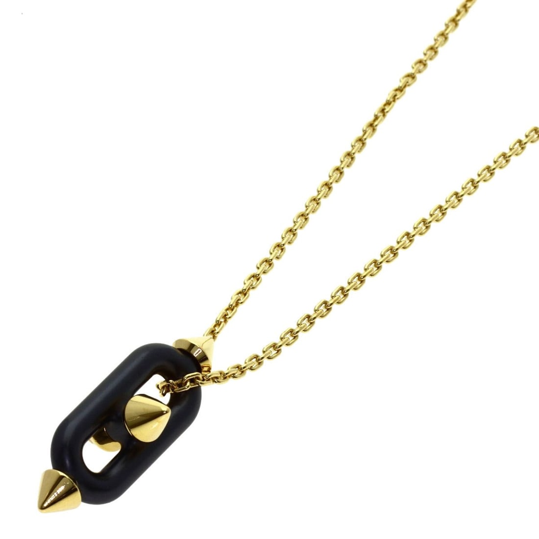 Tiffany & Co. Titan by Pharrell Williams Necklace, 18K Yellow Gold/Titanium, Women's.: --- Catalog ---Category: SizePendant Size: 32.9mm x 15.4mm / 1.29'' x 0.6''Neck Circumference: 55 cm / 21.65''Category: DesignGender: WomenMaterial: Titanium, Yellow gold (18K)Necklace Type: NecklaceC