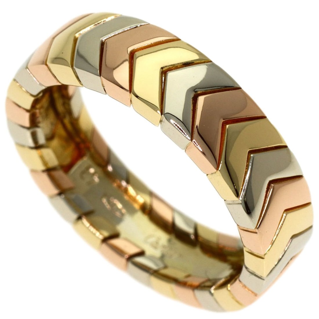 Cartier Three-Color Ring #48, 18K Yellow Gold/18K White Pink Gold, Women's.: --- Catalog ---Category: SizeJP Size: 8US Size: 4.5Category: DesignType: Band ringGender: WomenMaterial: Pink gold (18K), White gold (18K), Yellow gold (18K)Category: GeneralBrand: Cartier--- Item Lis