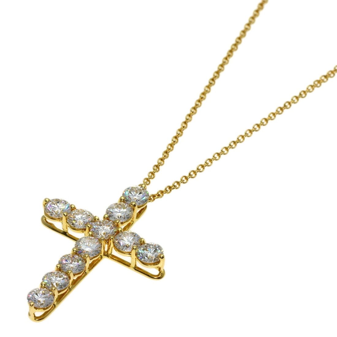 Tiffany & Co. Large Cross Diamond Necklace, 18K Yellow Gold, Women's.: --- Catalog ---Category: SizePendant Size: 27mm x 19.7mm / 1.06'' x 0.77''Neck Circumference: 36 cm / 14.17''Category: DesignGender: WomenMaterial: Yellow gold (18K)Necklace Type: NecklaceCategory: Ge